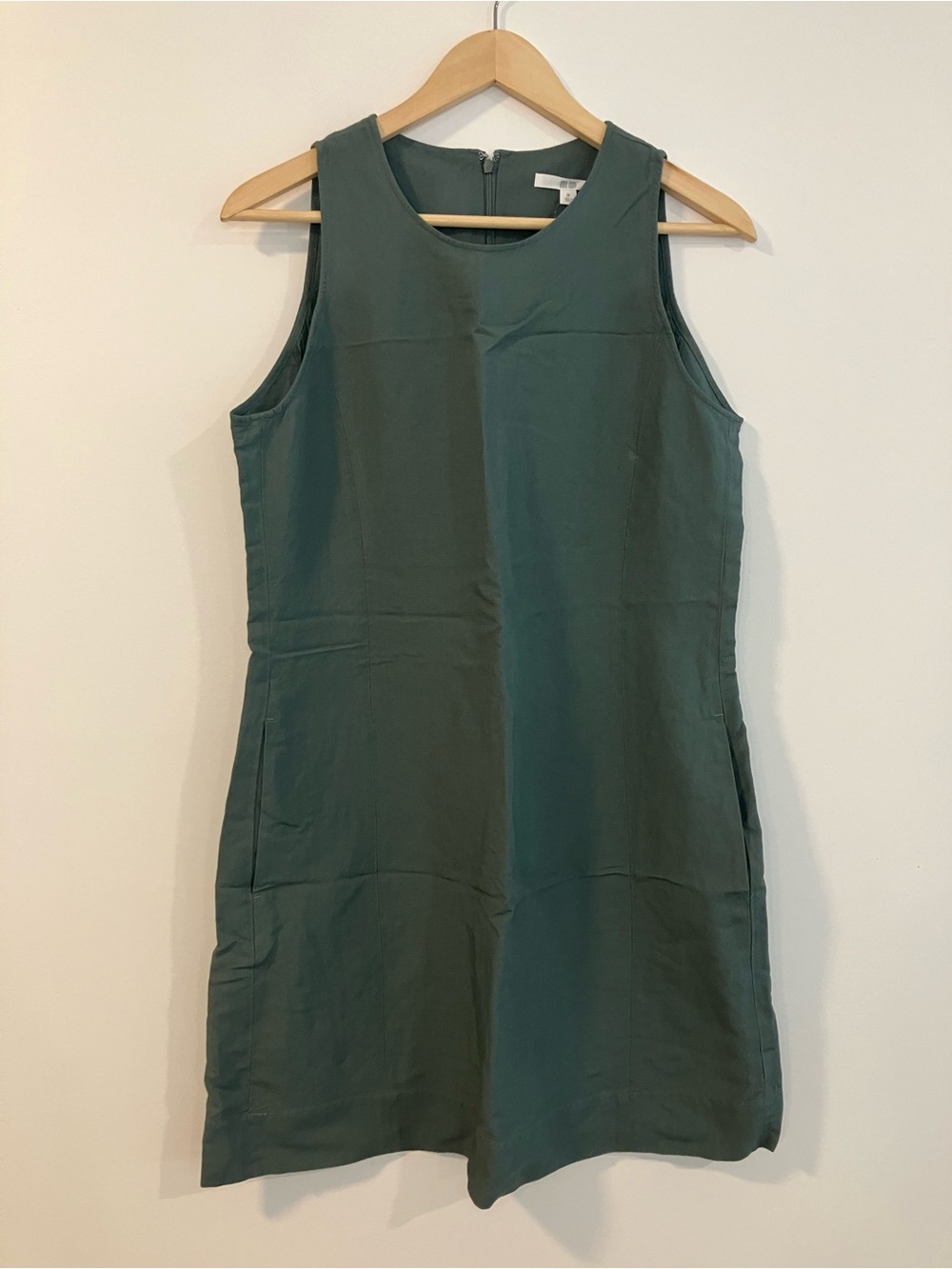 Uniqlo Sleeveless Dark Green Shift Dress